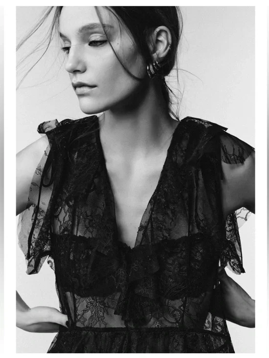 NWT Zara Woman Bloggers Fav LIMITED EDITION LACE MIDI DRESS Black Size M Medium - Picture 6 of 12